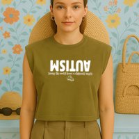 Autism Seeing The World From A Different Angle Garment-Dyed Women's Muscle Tee