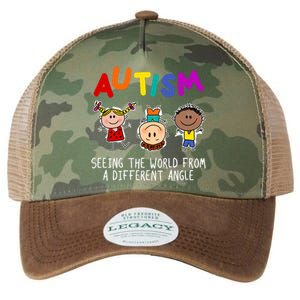 Autism Seeing The World From A Different Angle Cartoon Legacy Tie Dye Trucker Hat