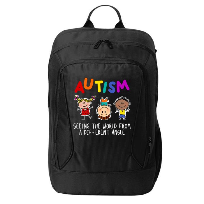 Autism Seeing The World From A Different Angle Cartoon City Backpack