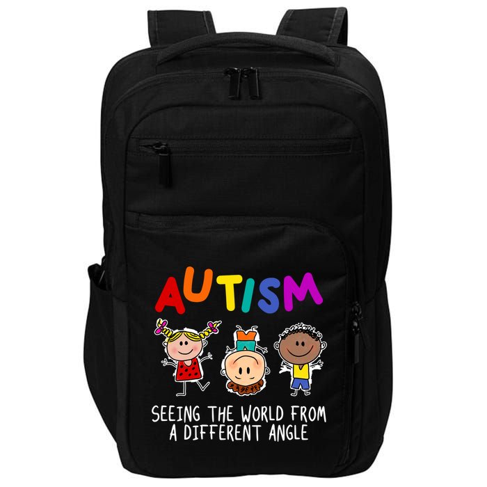 Autism Seeing The World From A Different Angle Cartoon Impact Tech Backpack