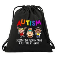 Autism Seeing The World From A Different Angle Cartoon Drawstring Bag