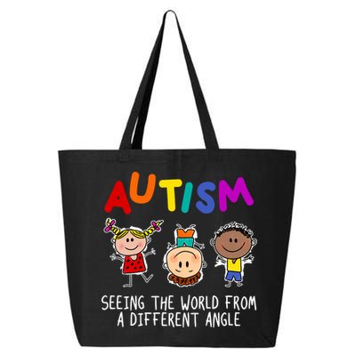 Autism Seeing The World From A Different Angle Cartoon 25L Jumbo Tote