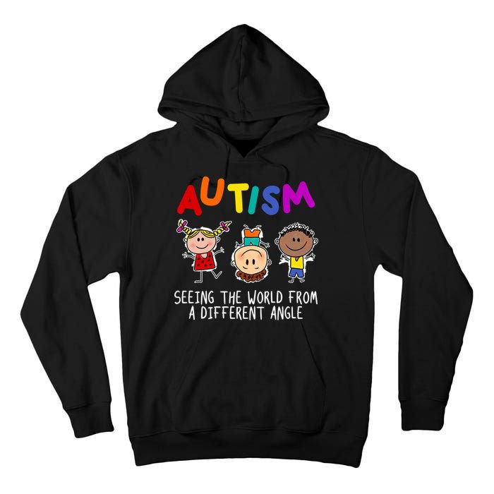 Autism Seeing The World From A Different Angle Cartoon Tall Hoodie