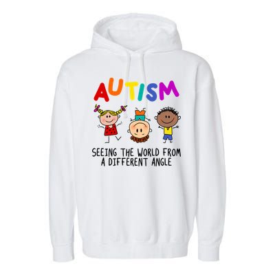Autism Seeing The World From A Different Angle Cartoon Garment-Dyed Fleece Hoodie