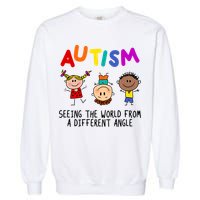 Autism Seeing The World From A Different Angle Cartoon Garment-Dyed Sweatshirt