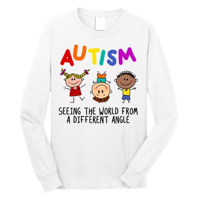 Autism Seeing The World From A Different Angle Cartoon Long Sleeve Shirt