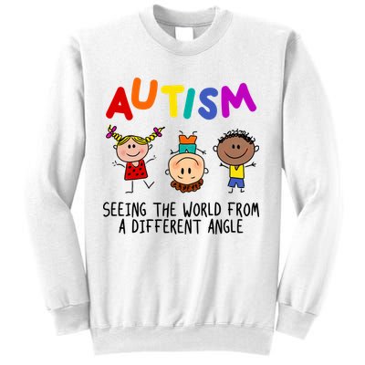 Autism Seeing The World From A Different Angle Cartoon Sweatshirt