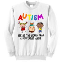 Autism Seeing The World From A Different Angle Cartoon Sweatshirt
