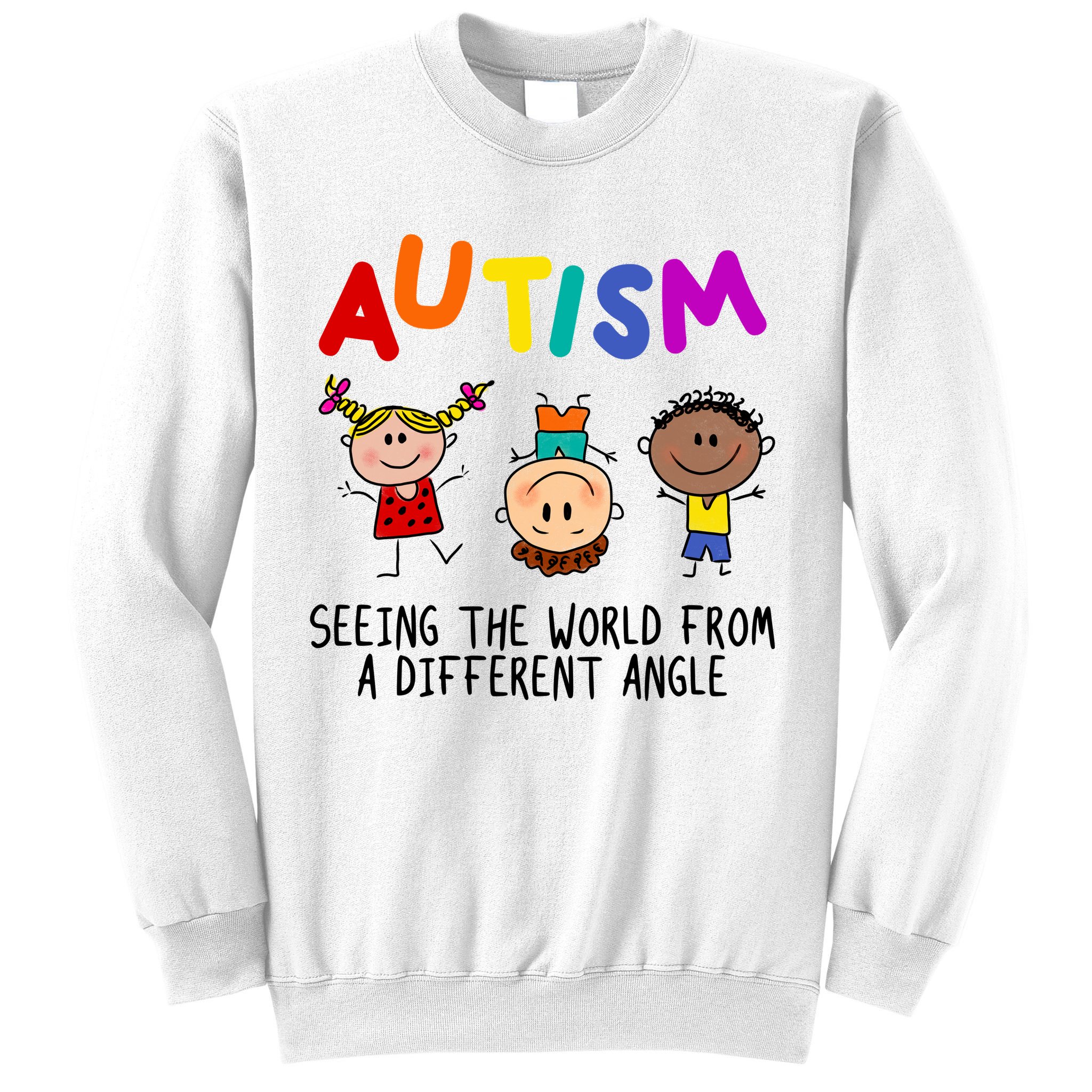 Autism Seeing The World From A Different Angle Cartoon Sweatshirt