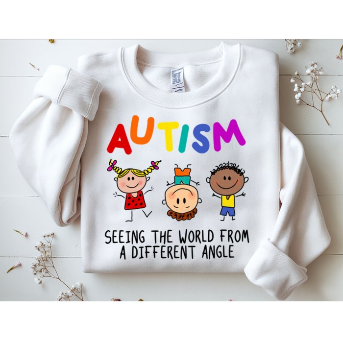 Autism Seeing The World From A Different Angle Cartoon Sweatshirt