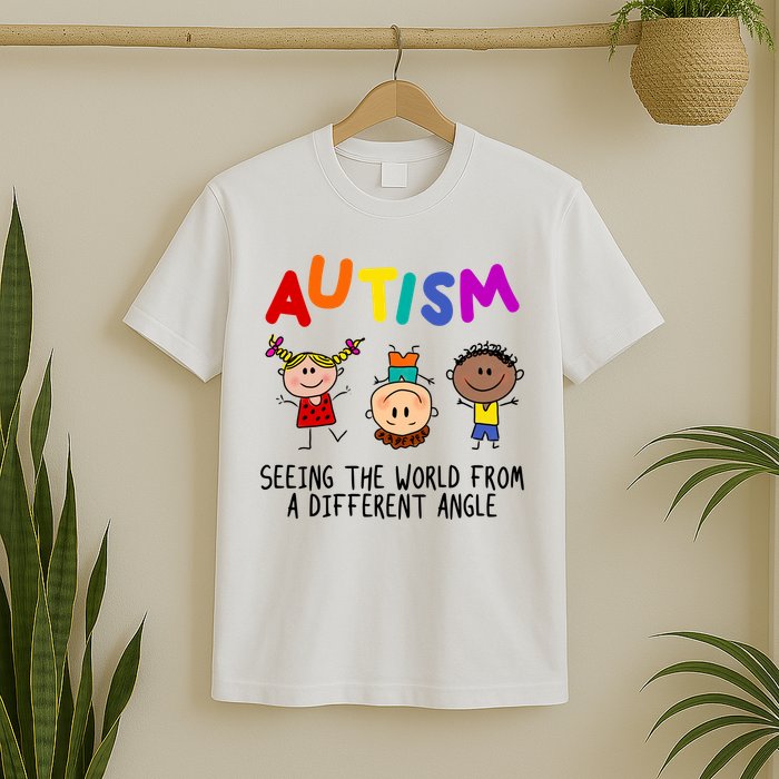 Autism Seeing The World From A Different Angle Cartoon T-Shirt