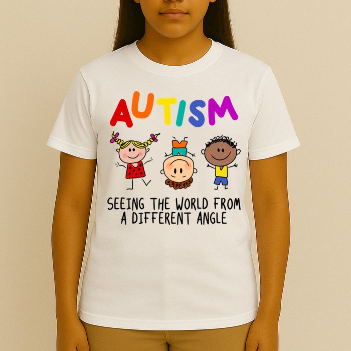 Autism Seeing The World From A Different Angle Cartoon T-Shirt