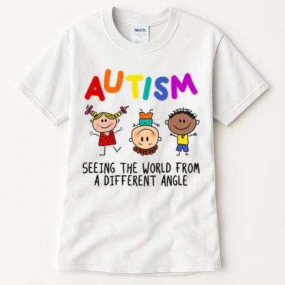 Autism Seeing The World From A Different Angle Cartoon Tall T-Shirt