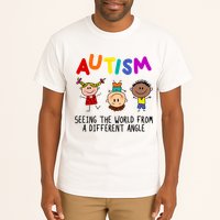 Autism Seeing The World From A Different Angle Cartoon Tall T-Shirt