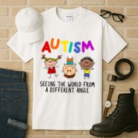 Autism Seeing The World From A Different Angle Cartoon Tall T-Shirt