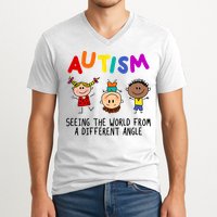 Autism Seeing The World From A Different Angle Cartoon V-Neck T-Shirt