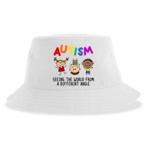 Autism Seeing The World From A Different Angle Cartoon Sustainable Bucket Hat