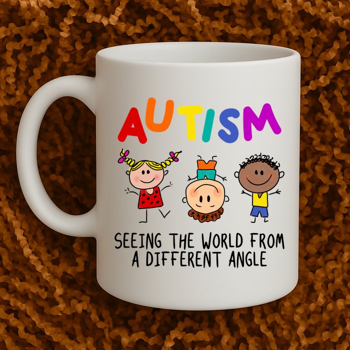 Autism Seeing The World From A Different Angle Cartoon Mug