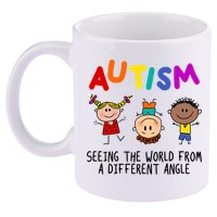 Autism Seeing The World From A Different Angle Cartoon 11oz C Handle Ceramic Mug