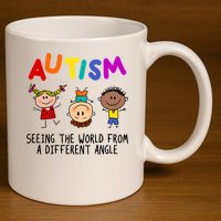 Autism Seeing The World From A Different Angle Cartoon 11oz C Handle Ceramic Mug