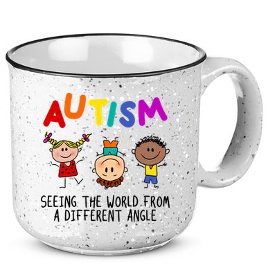 Autism Seeing The World From A Different Angle Cartoon 15oz Campfire Ceramic Mug