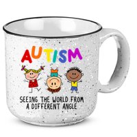 Autism Seeing The World From A Different Angle Cartoon 15oz Campfire Ceramic Mug