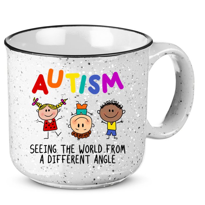 Autism Seeing The World From A Different Angle Cartoon 15oz Campfire Ceramic Mug