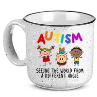 Autism Seeing The World From A Different Angle Cartoon 15oz Campfire Ceramic Mug