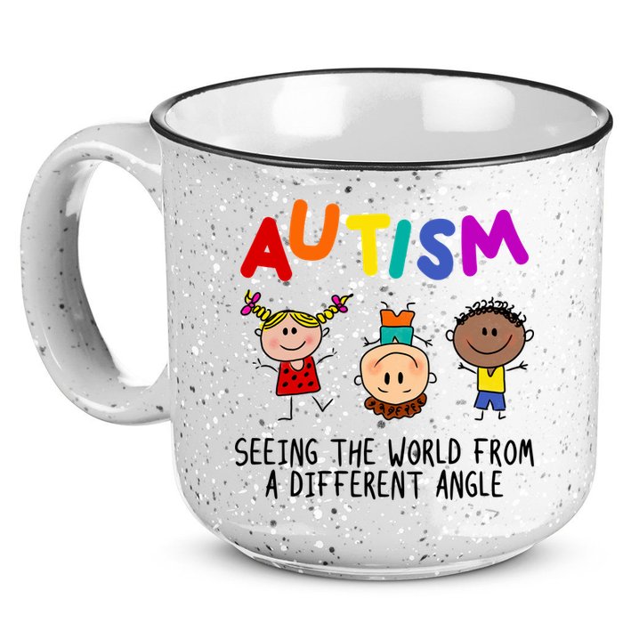 Autism Seeing The World From A Different Angle Cartoon 15oz Campfire Ceramic Mug