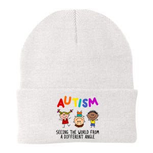 Autism Seeing The World From A Different Angle Cartoon Knit Cap Winter Beanie