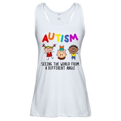Autism Seeing The World From A Different Angle Cartoon Ladies Essential Flowy Tank