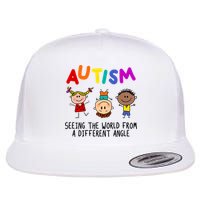Autism Seeing The World From A Different Angle Cartoon Flatbill Hat
