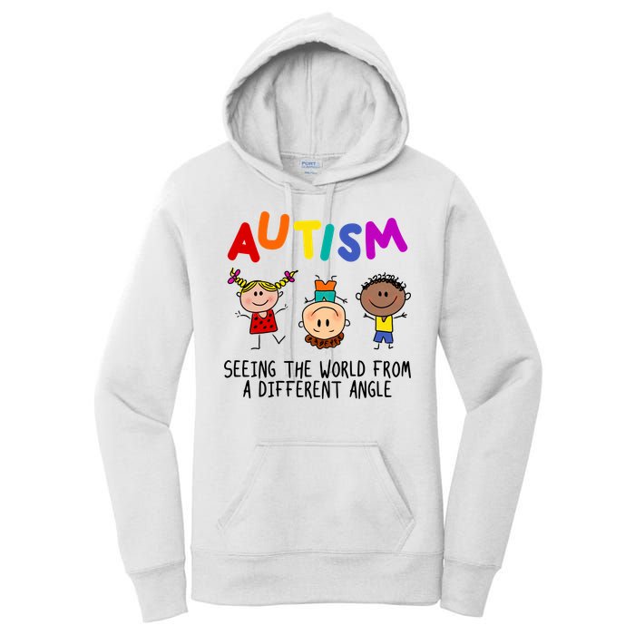 Autism Seeing The World From A Different Angle Cartoon Women's Pullover Hoodie
