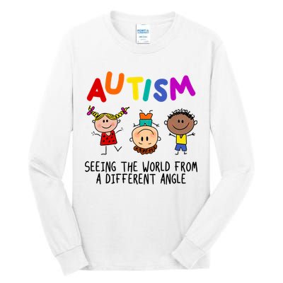 Autism Seeing The World From A Different Angle Cartoon Tall Long Sleeve T-Shirt