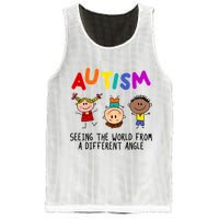 Autism Seeing The World From A Different Angle Cartoon Mesh Reversible Basketball Jersey Tank