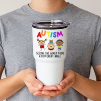 Autism Seeing The World From A Different Angle Cartoon Tumbler