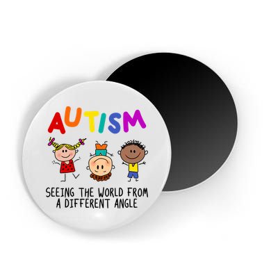 Autism Seeing The World From A Different Angle Cartoon Magnet