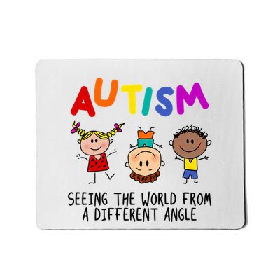 Autism Seeing The World From A Different Angle Cartoon Mousepad