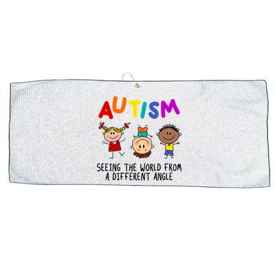 Autism Seeing The World From A Different Angle Cartoon Large Microfiber Waffle Golf Towel