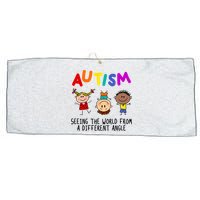 Autism Seeing The World From A Different Angle Cartoon Large Microfiber Waffle Golf Towel