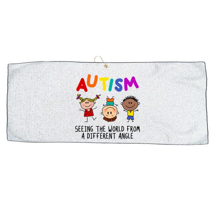 Autism Seeing The World From A Different Angle Cartoon Large Microfiber Waffle Golf Towel