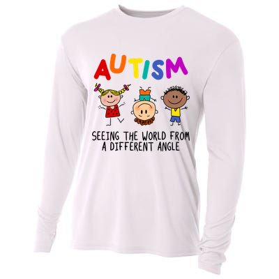 Autism Seeing The World From A Different Angle Cartoon Cooling Performance Long Sleeve Crew
