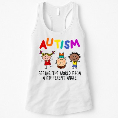 Autism Seeing The World From A Different Angle Cartoon Womens Tank Top