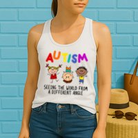 Autism Seeing The World From A Different Angle Cartoon Womens Tank Top
