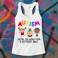 Autism Seeing The World From A Different Angle Cartoon Womens Tank Top