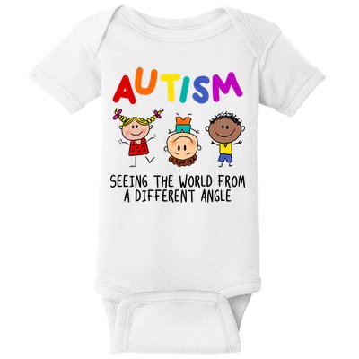 Autism Seeing The World From A Different Angle Cartoon Baby Bodysuit