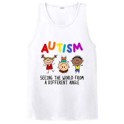 Autism Seeing The World From A Different Angle Cartoon PosiCharge Competitor Tank