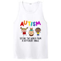 Autism Seeing The World From A Different Angle Cartoon PosiCharge Competitor Tank