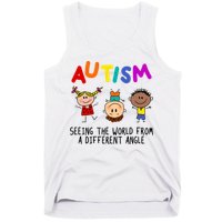 Autism Seeing The World From A Different Angle Cartoon Tank Top
