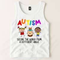 Autism Seeing The World From A Different Angle Cartoon Tank Top